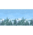 seamless winter forest landscape vector image