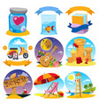 set of color on the theme summer vector image