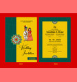 beautiful indian wedding invitation card vector image