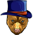 head dog with elegant hat vector image
