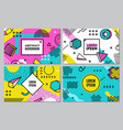memphis banners abstract geometric background vector image