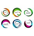 set of swirl circles abstract icons circle vector image vector image