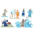 holy bible christian characters set vector image