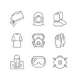 medical disposable covers linear icons set vector image vector image
