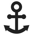 anchor black icon sea travel symbol marine sign vector image vector image