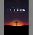 christian easter scene saviour cross on dramatic vector image vector image