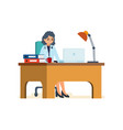 doctor working in his office behind computer vector image