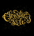 gold merry christmas sale handwritten lettering vector image vector image