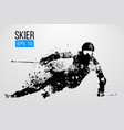 silhouette of skier isolated vector image vector image