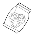 small bag with buds of medical marijuana icon vector image