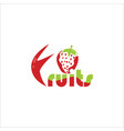 logo design organic fresh fruits vector image