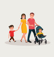 parents with baby mom and dad walk his vector image vector image