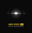 sunbeam shining through lens sun light effect vector image vector image