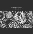 thanksgiving dinner menu design on chalkboard vector image vector image