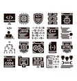 coding system glyph icons set vector image