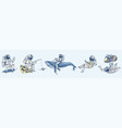 collection soaring spaceman set astronauts vector image