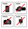 no recording signs vector image vector image