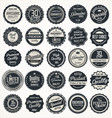 premium quality retro vintage dark blue labels vector image vector image
