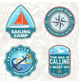 set summer sailing camp patches vector image