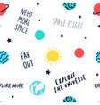 space seamless pattern hand drawing vector image vector image