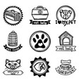 veterinary emblems set vector image vector image