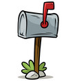 cartoon silver mailbox icon vector image