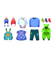 kids clothes fashioned colored pants boots socks vector image vector image