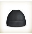 knitted black cap vector image vector image