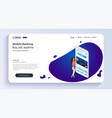 girl operates mobile bankingmobile banking vector image
