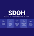 sdoh - social determinants of health - infographic vector image vector image