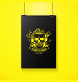 barbershop logo angry sticker with skull vector image vector image