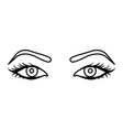 black silhouette woman with eyes open icon vector image