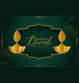 ethnic style golden diya banner for festival vector image vector image