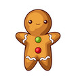 gingerbread man sweet merry vector image