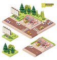 isometric self-service car wash vector image