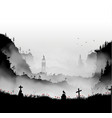 valley of graves art inside fog clouds black vector image vector image
