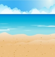 cartoon beach and blue sea background vector image