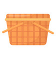 closed basket with two handles cartoon decorative vector image vector image