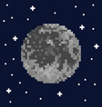 pixel art moon and stars vector image