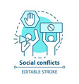 social conflicts and disputes concept icon vector image vector image