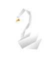 a paper origami swan zoo vector image vector image