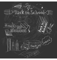 back to school calligraphic designs label set vector image