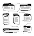 black futuristic hud ui elements sci-fi user vector image