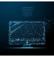 computer low poly wireframe blue vector image vector image