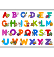 educational cartoon alphabet for kids vector image