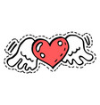 heart with wings tattoo or stickers romantic vector image vector image