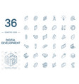 web and app development isometric line icons 3d vector image