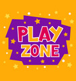 cartoon kids play zone poster children game zone vector image vector image