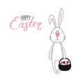 cute easter bunny card vector image