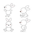cute rabbit cartoon vector image